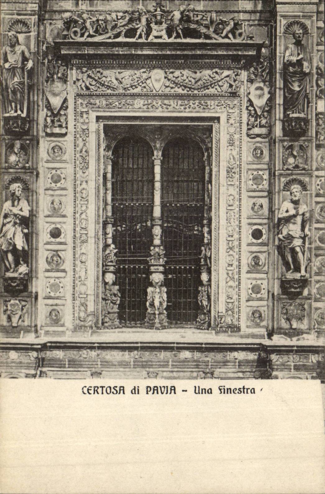 Italie Italia CPA Certosa di pavia Una finestra