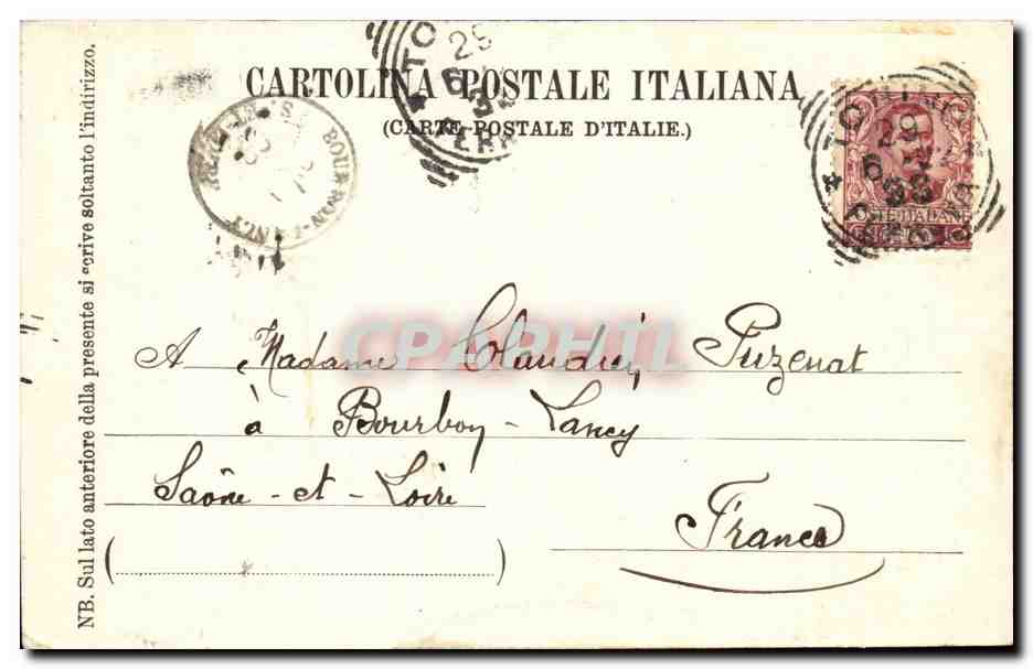 Italie Italia Torino CPA Basilica di Superga Monumento a Maria Adelaide Revelli a Della Vedova — Rückseite