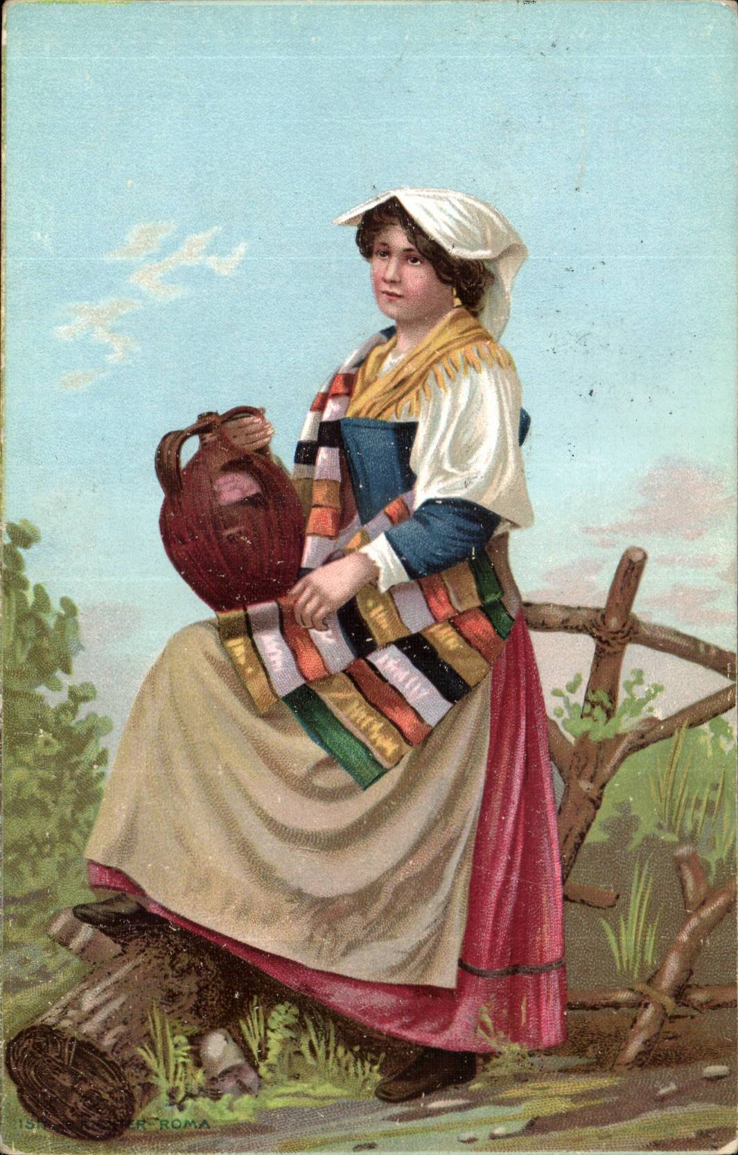 Italie Italia Folklore Femme CPA Roma