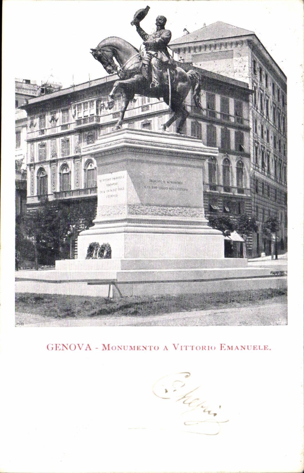 Italie Italia Genova CPA Monumento a Vittorio Emanuelle