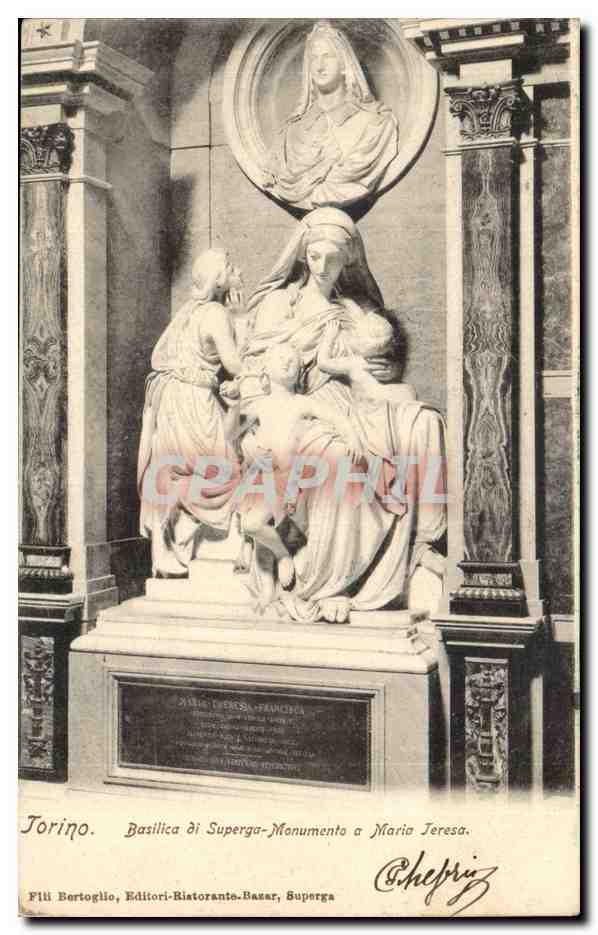 Italie Italia Torino CPA Basilica di Superga Monumento a Maria Teresa