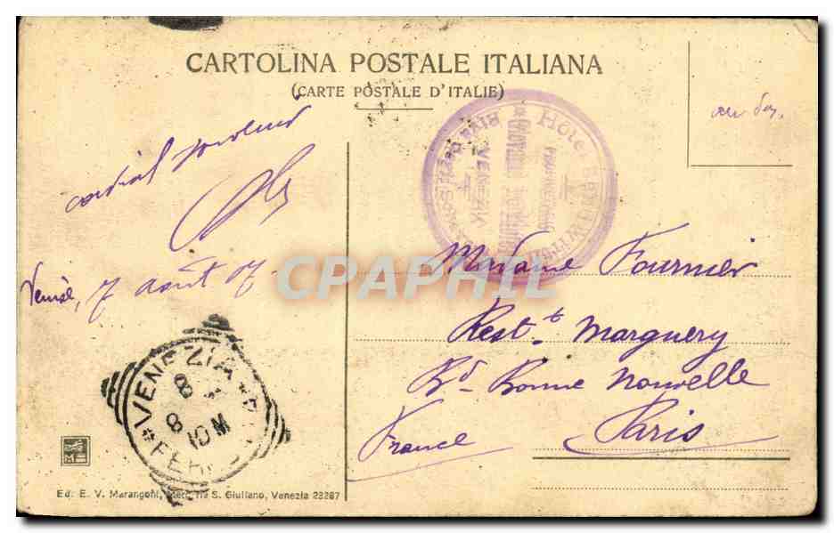 Italie - Italia - Venezia - Venice - La Piazzetta CPA  — Verso