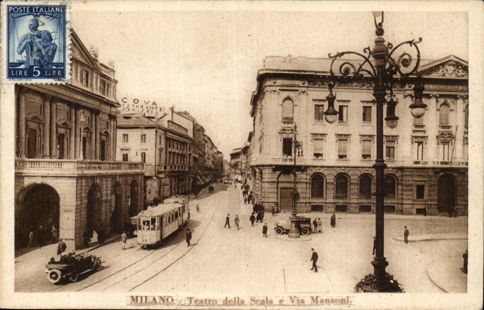 Italie - Italia - Milano - Milan - Teatro della Scale e via Manouel CPA 