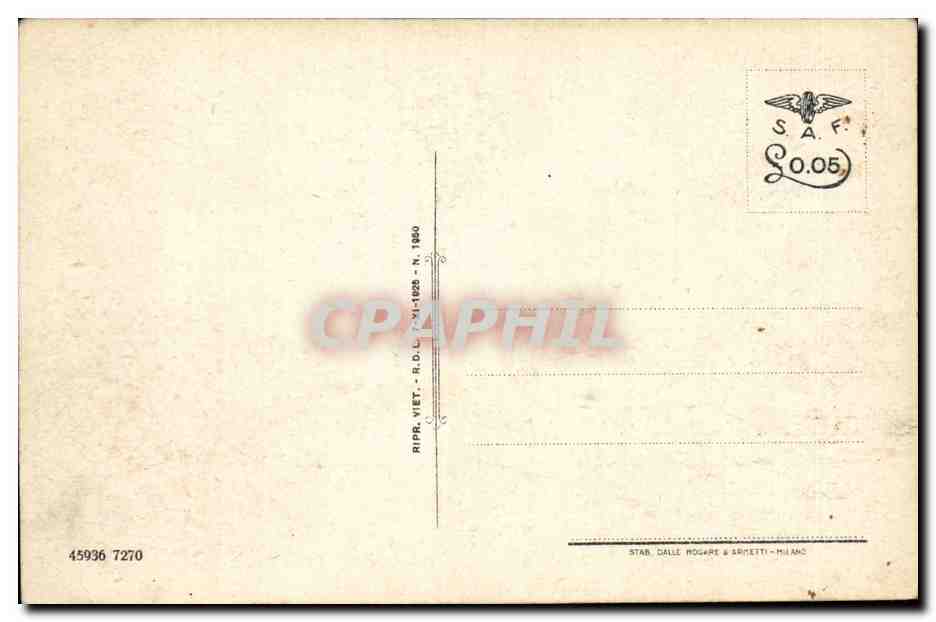 Italie - Itaia - Milan - Milano - Piazza del Duomo - CPA  — Rückseite