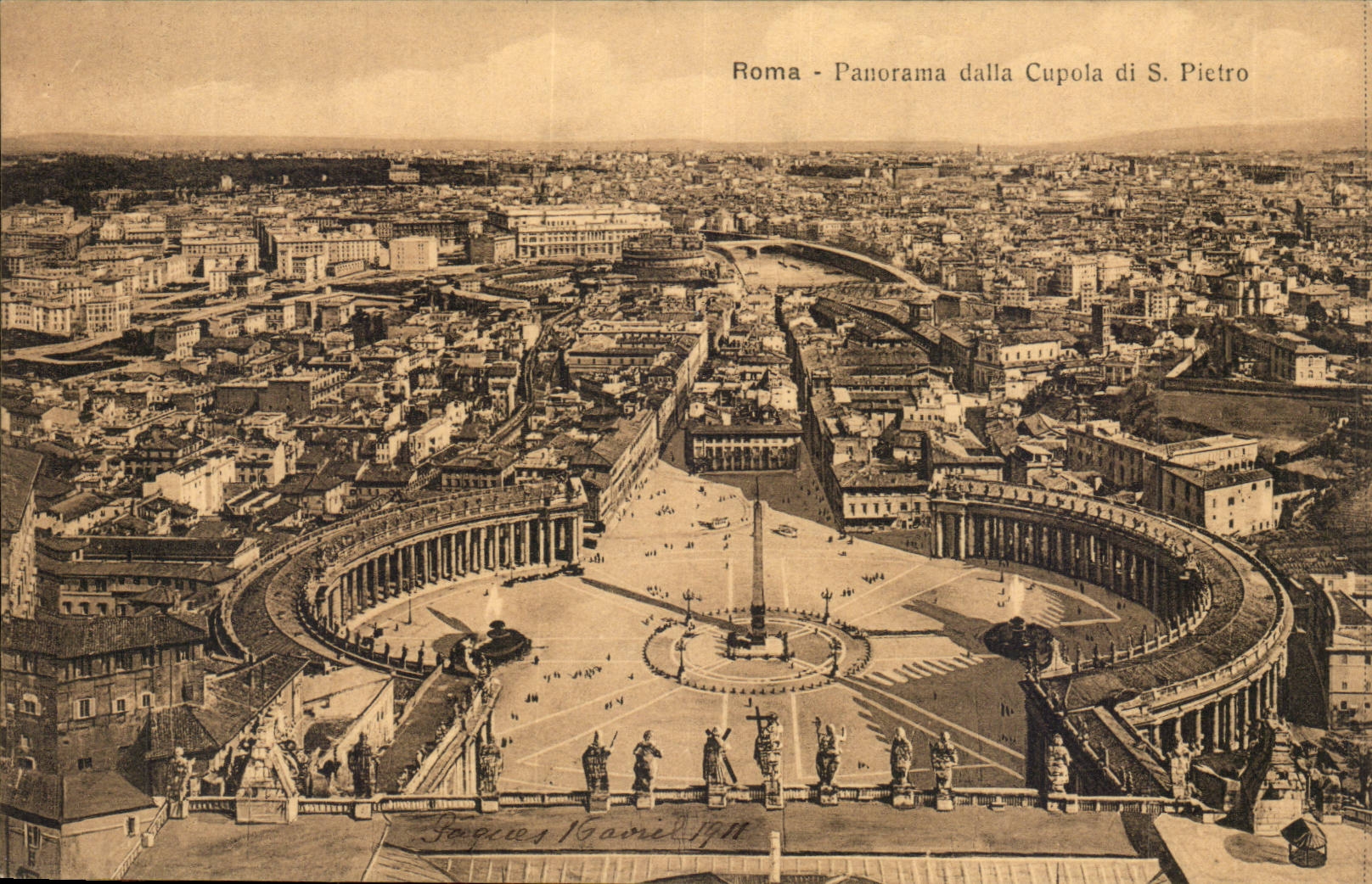 Italie - Italia - Roma - Rome - Panorama dalla Cupolo di S Pietro CPA 