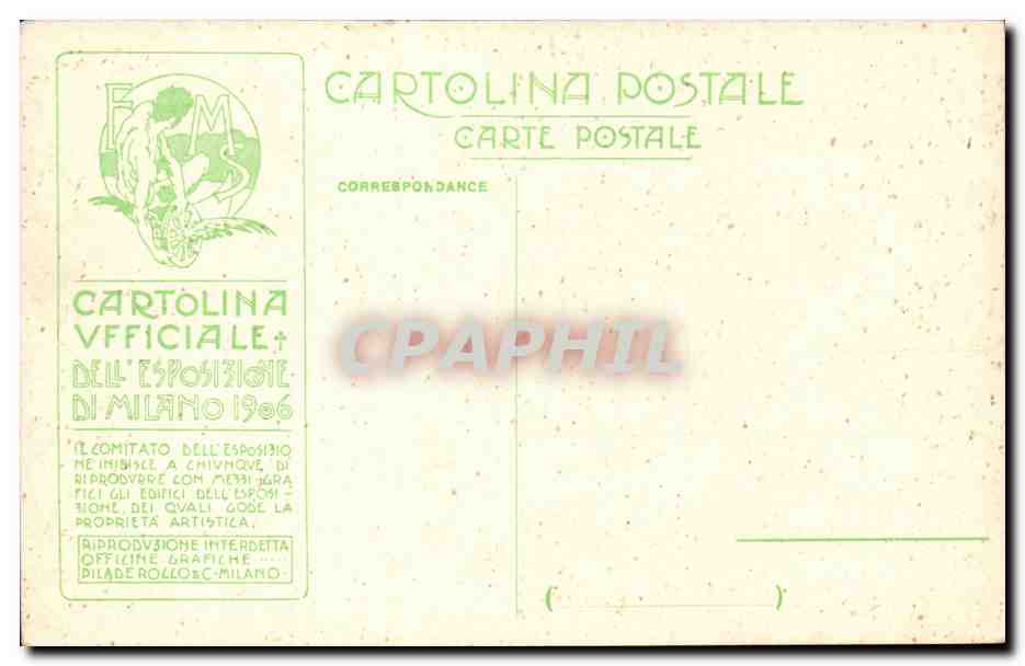 Italie Italia CPA Scultore Bialetti Vaccum oil company Galena Signal — Rückseite
