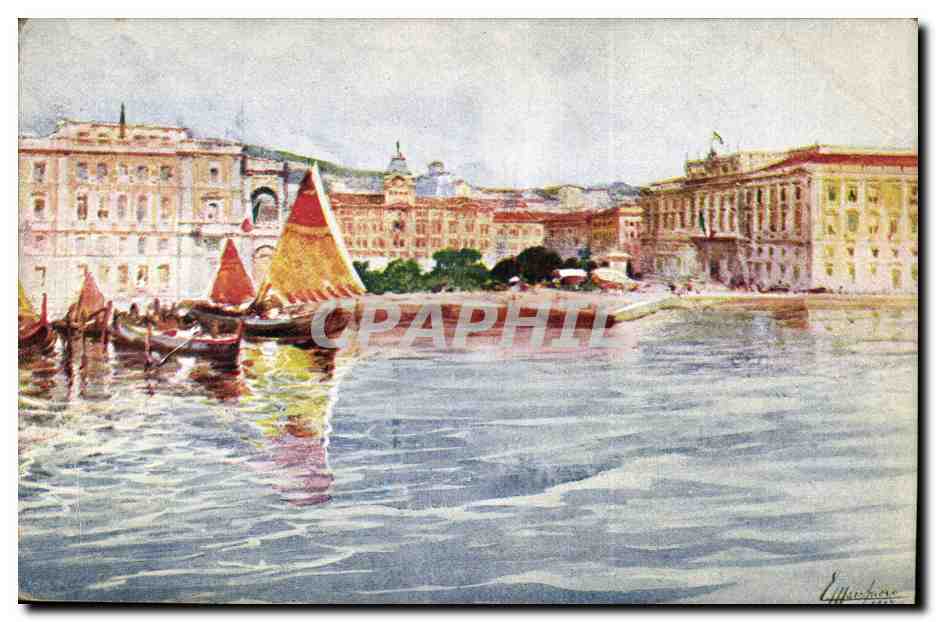 Italie Italia Trieste CPA Piazza grande dal mare