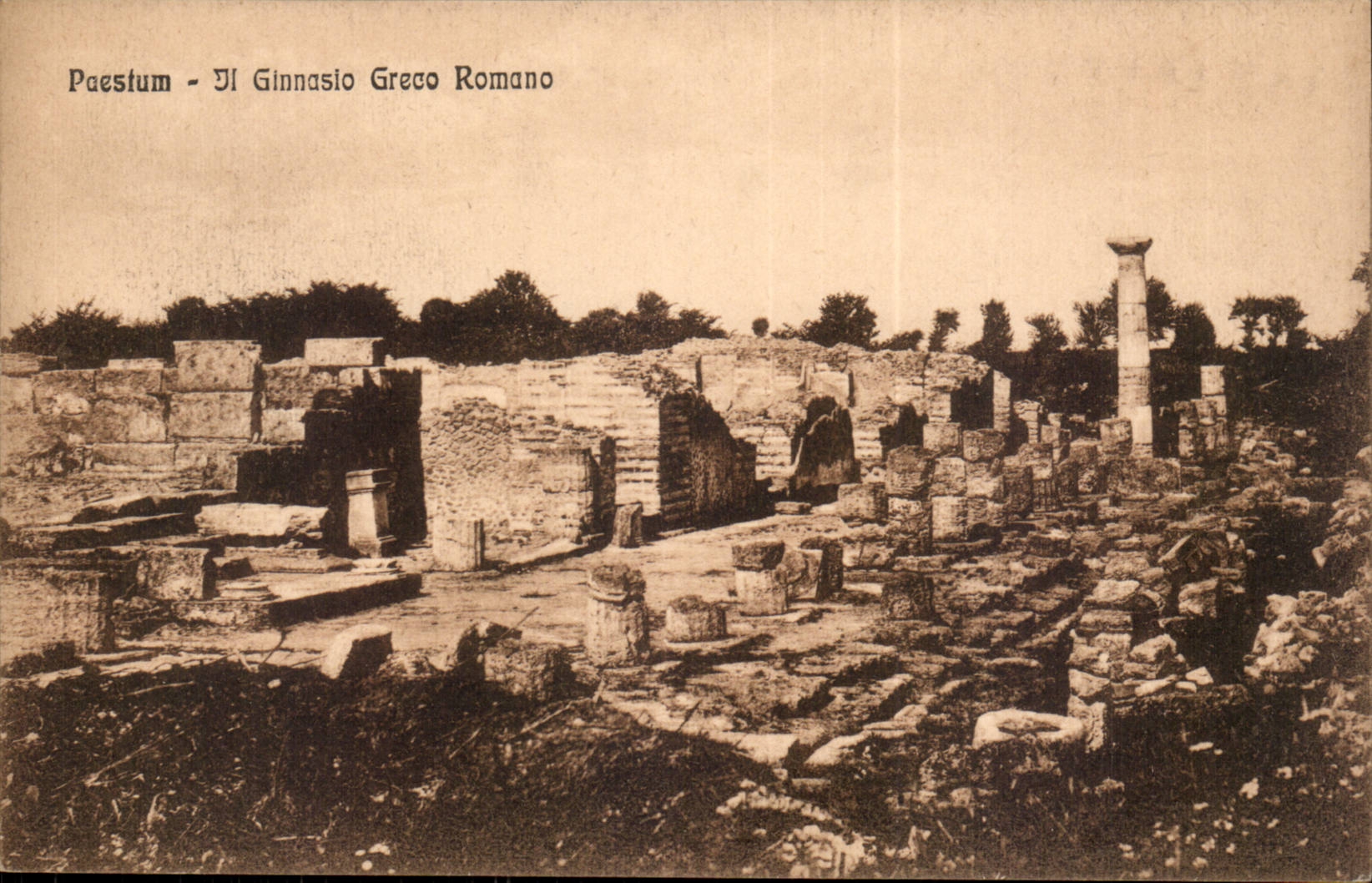 Italie Italia Paestum CPA Il giinnasio Gredo Romano