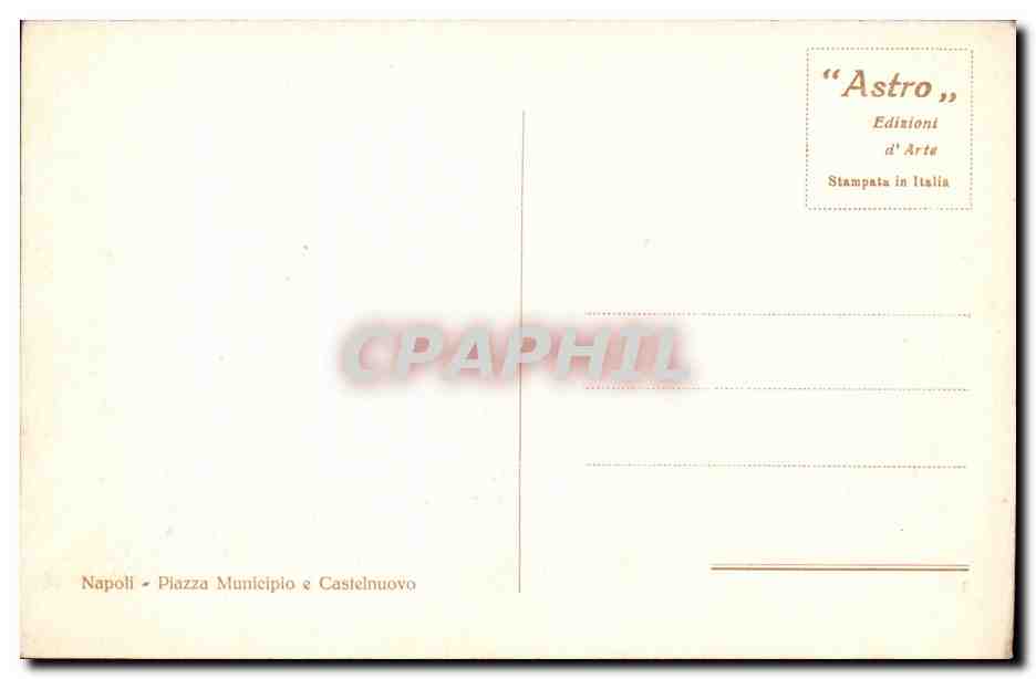 Italie Italia Napoli CPA Piazza minicipio e Castelnuovo — Verso