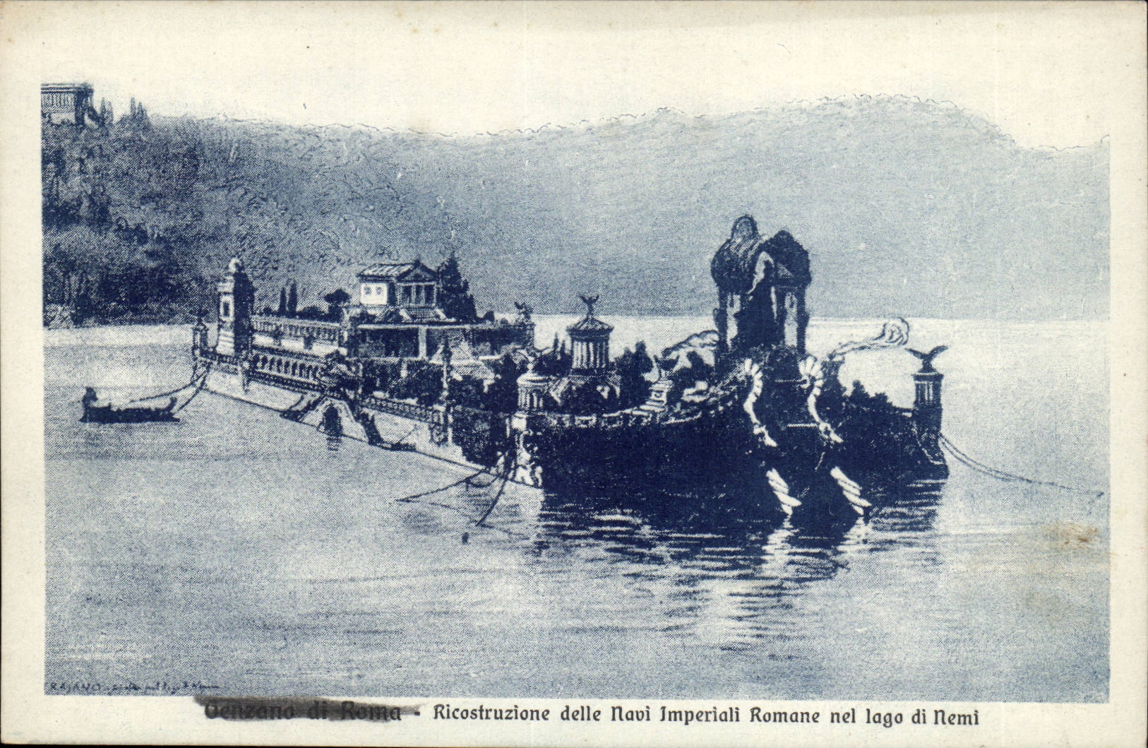Italie italia Ricostruzione delle Navi Imperiali Romande nel lago di Nemi Genzano di Roma