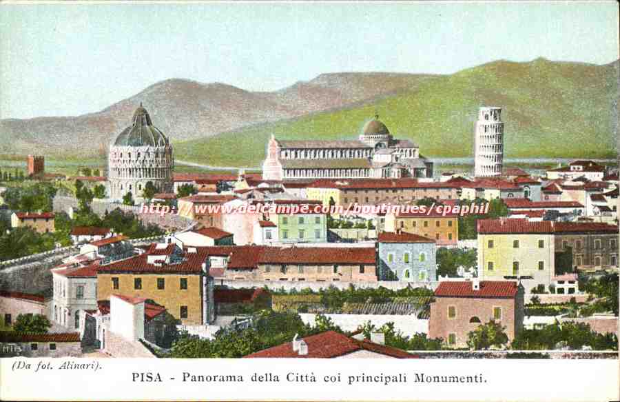 Italie italia Pisa CPA Panorama della Cita coi principali Monumenti