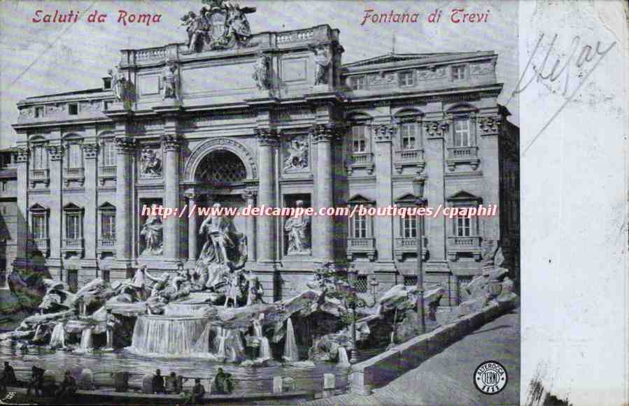 Italie italia Saluti di Roma CPA Fontana di Trevi