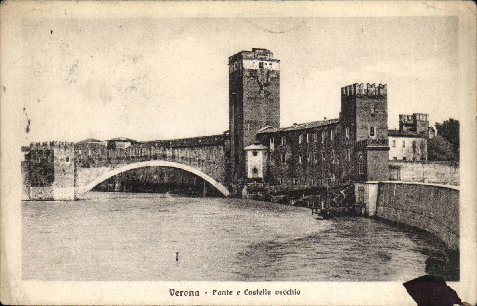 Italie Italia Verona CPA Ponte e Costella vecchio
