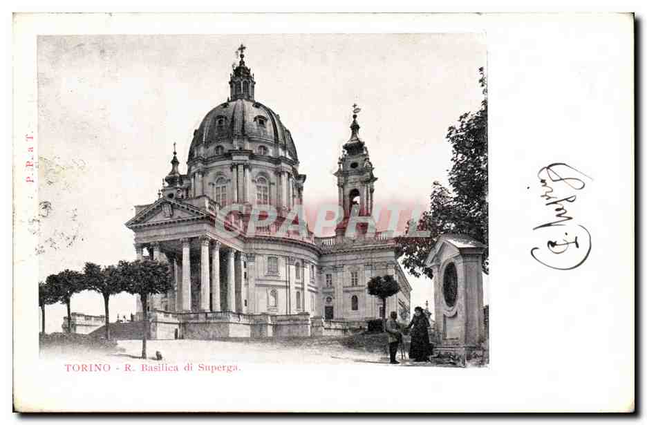 Italie Italia Torino CPA R Basilica di Superga