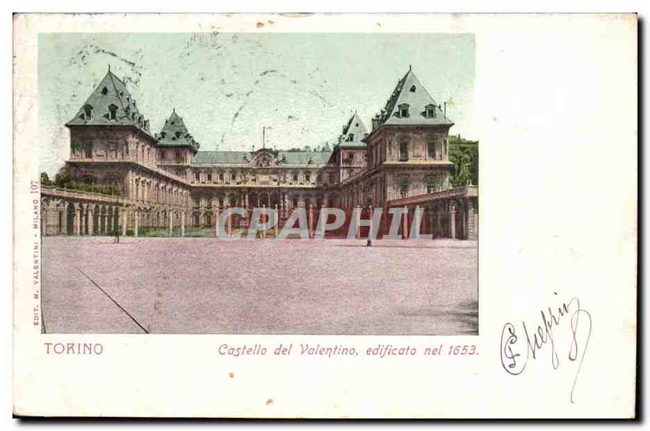 Italie Italia Torino CPA Castello del Valentino edificato nel 1653
