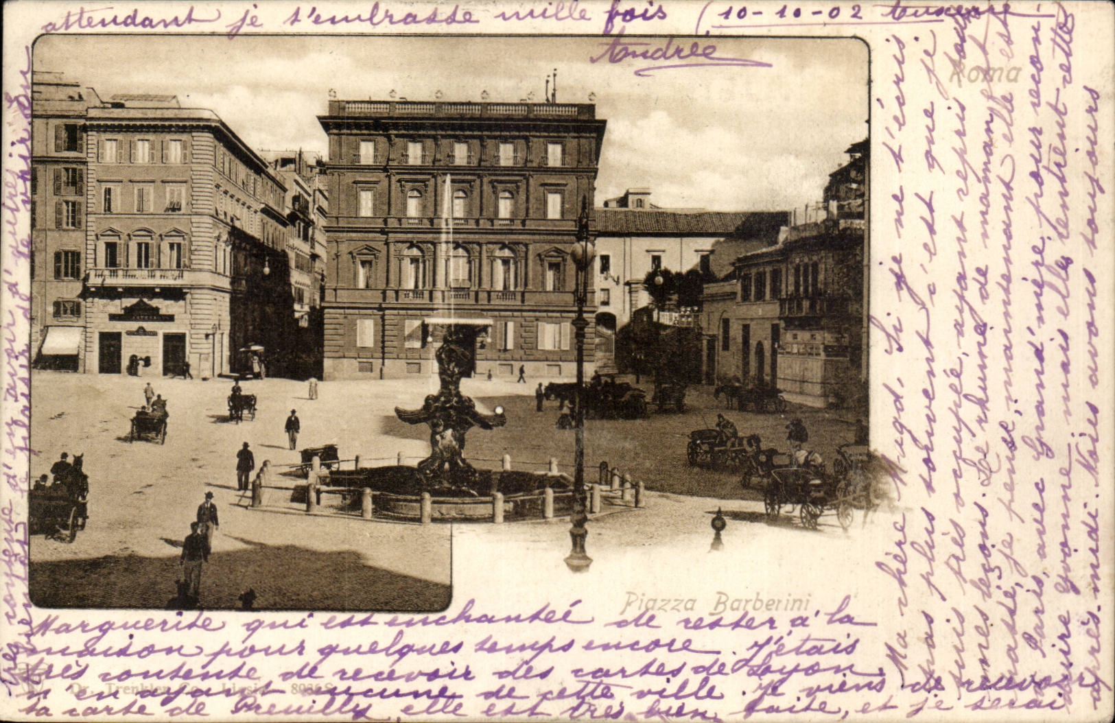 Italie Italia Roma CPA Piazza Barberini