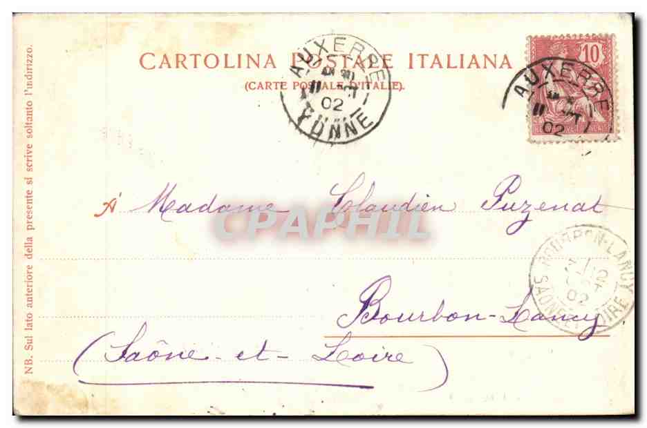 Italie Italia Roma CPA Piazza Barberini — Rückseite