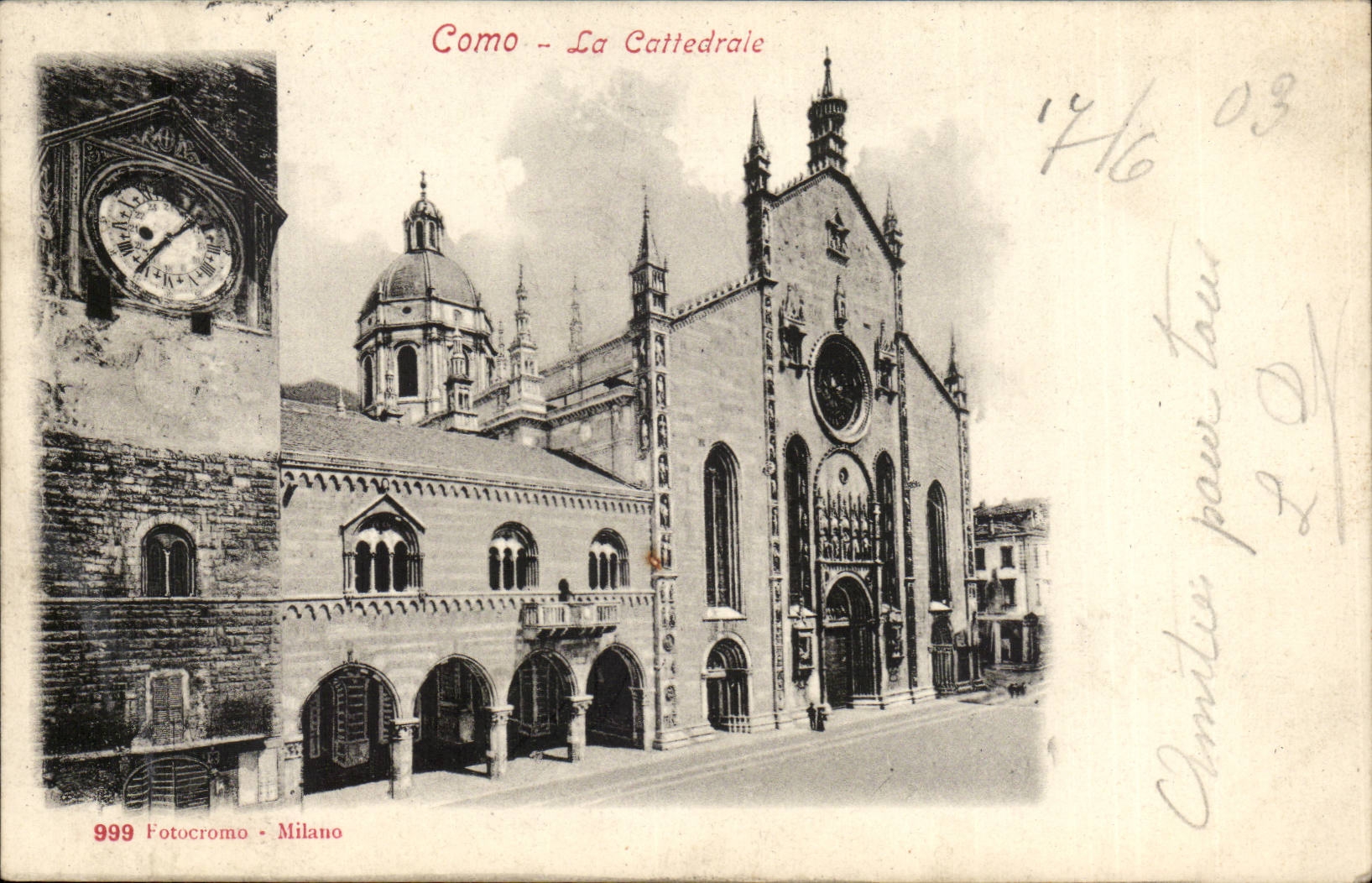 Italie Italia Como CPA la cattedrale