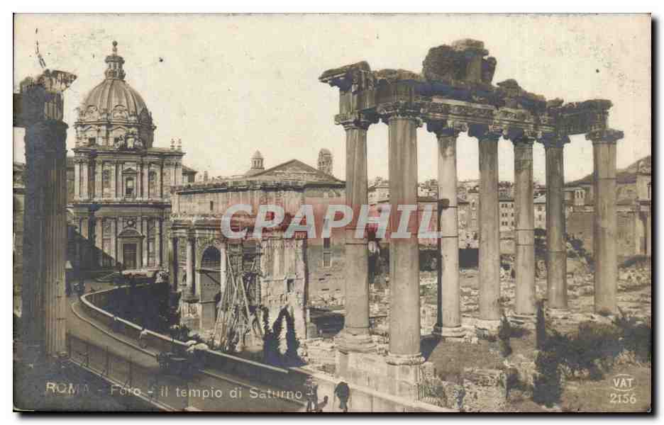 Italie Italia Roma CPA Foro Il templo di Saturno
