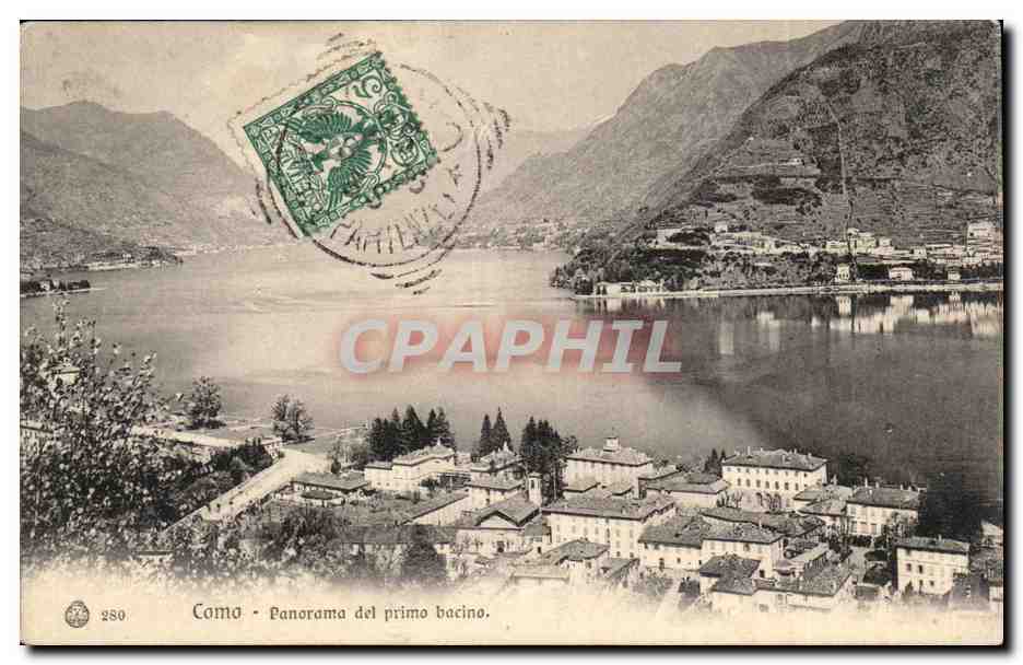 Italie Italia Como CPA Panorama del primo bacino