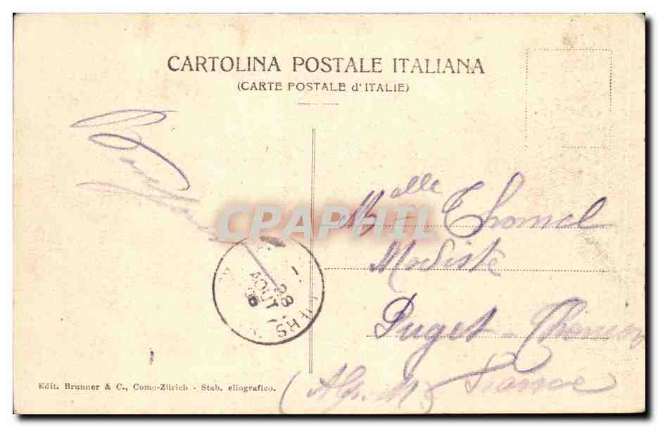 Italie Italia Como CPA Panorama del primo bacino — Rückseite