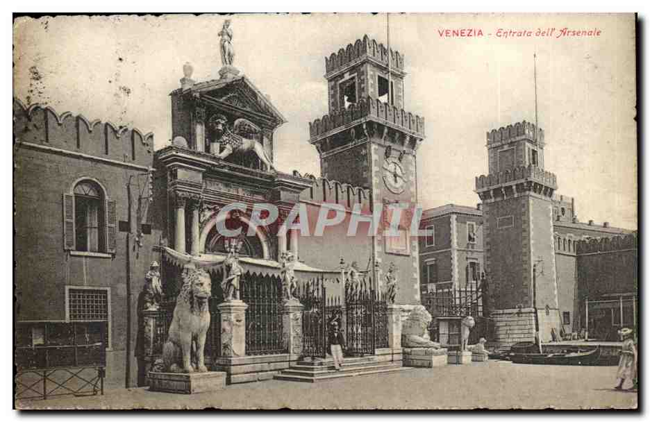 Italie Italia Venezia CPA Entrata deil Arsenale (lion)