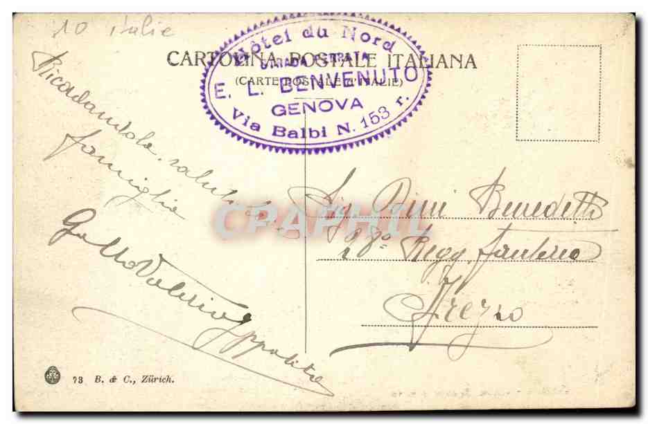 Italie Italia GEnova CPA Circonvallazione a marer — Rückseite