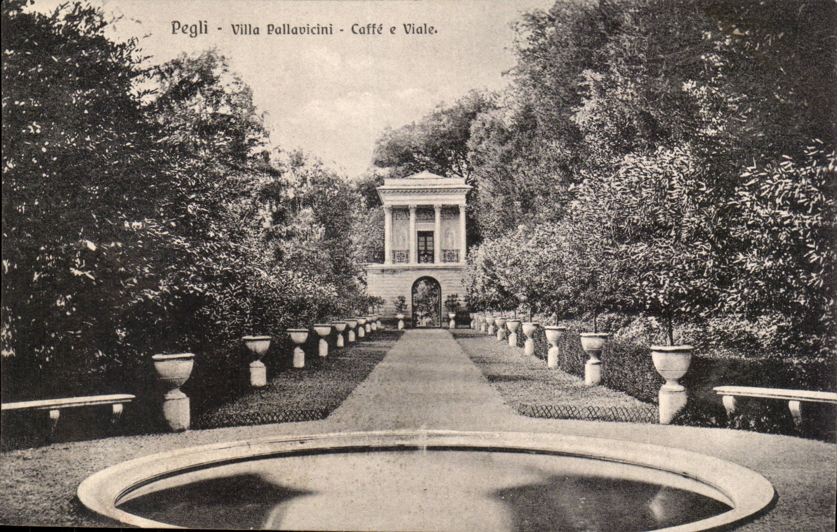 Italie Italia Pegli CPA Villa Pallavicini Caffe e Viale