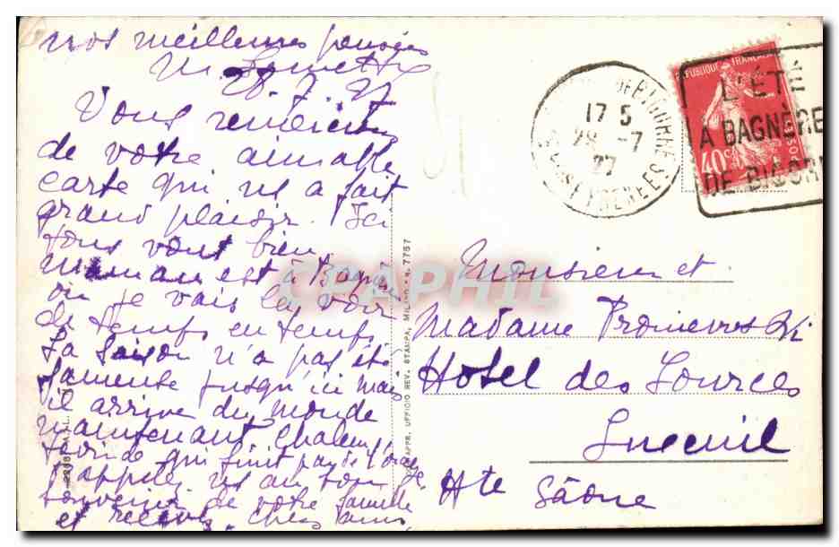 CPA Folklore (Bagneres de Bigorre Pyrenees) — Rückseite