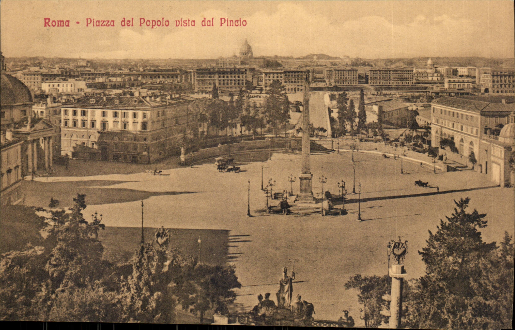 Italie Italia Roma CPA Piazza del Popolo vista dal Pincio