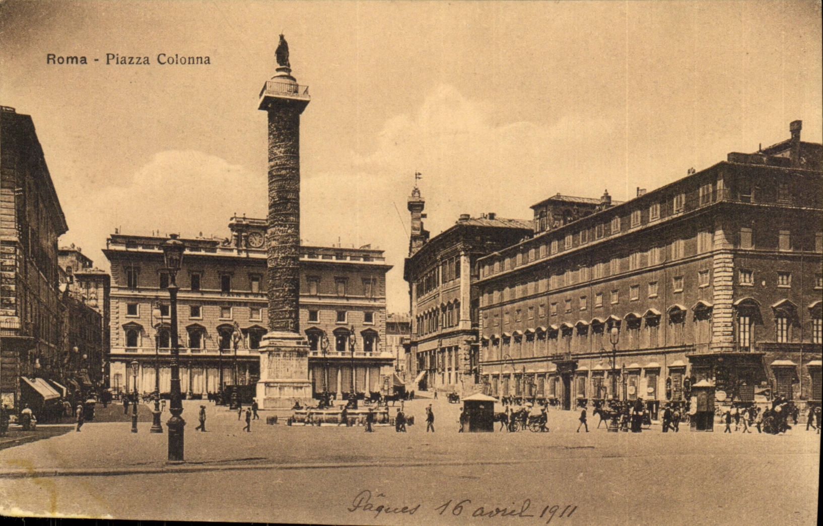 Italie Italia Roma CPA Piazza Colonna