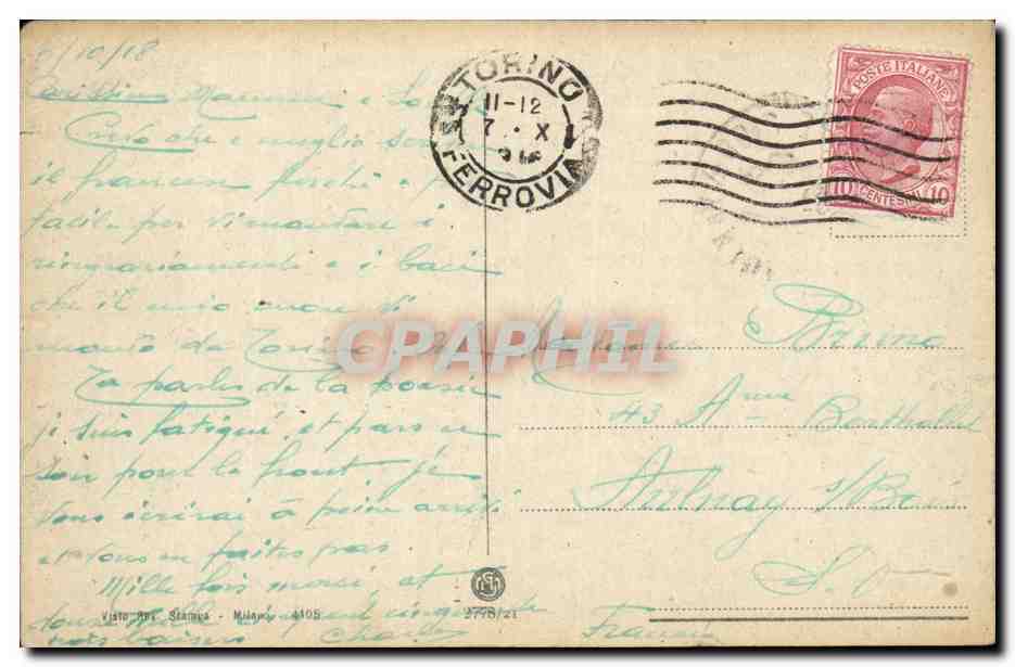 Italy - Italie - Torino -Turin -Piemonte - Piazza Emanuele Filiberte - Porta Palazzo - CPA  — Rückseite