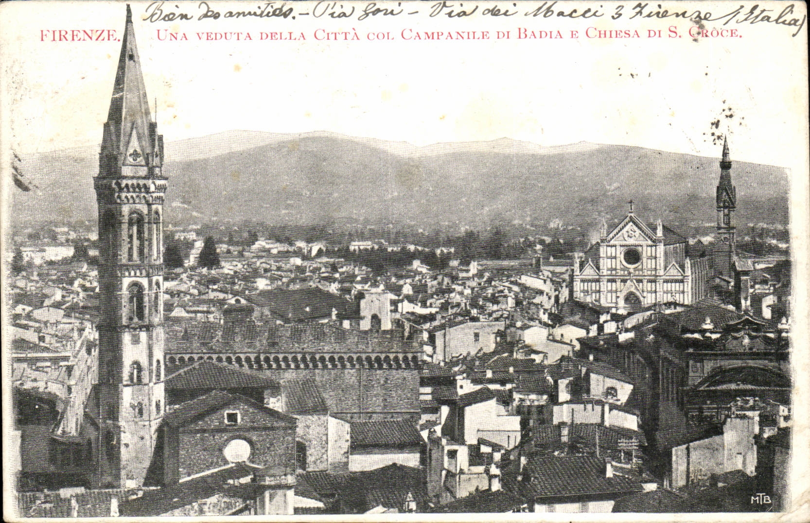 Italy - Italie - Tuscany - Toscana - Florence - Firenze - Una Veduta della Citta Col Copanile di Badia - CPA 
