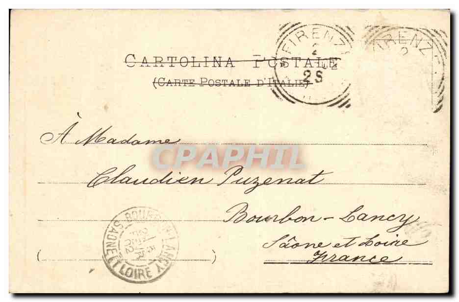 Italy - Italie - Tuscany - Toscana - Florence - Firenze - Una Veduta della Citta Col Copanile di Badia - CPA  — Rückseite