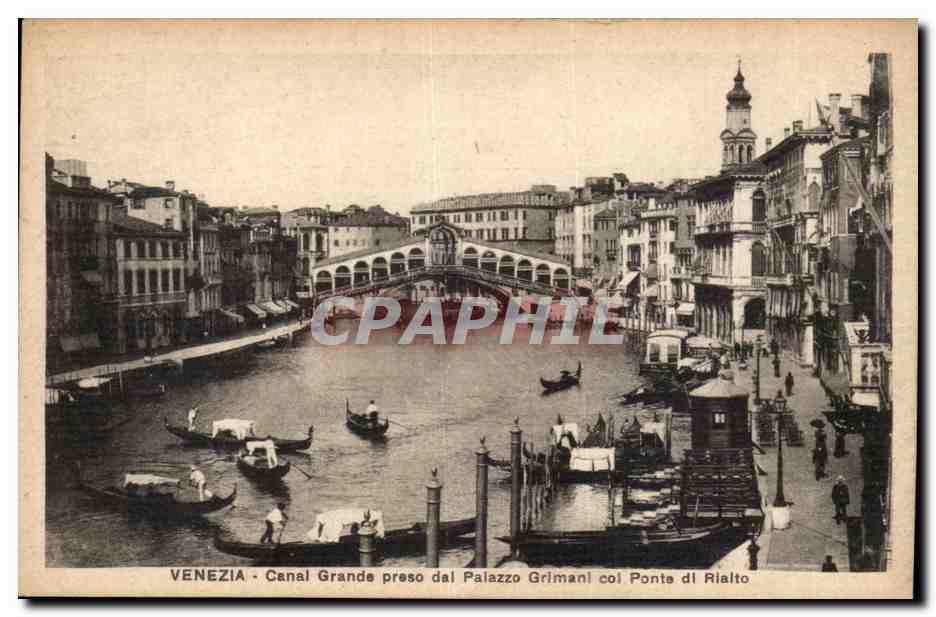 Italie - Italy - Venezia - Venice - Canal Grande preso del Palazzo Grimani col Ponte di Rialto - CPA 