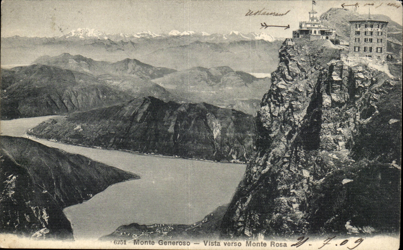Italie - Italy - Lombardie - Lombardy - MOnte Generoso - Vista verso Monte Rosa - CPA 
