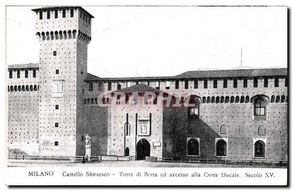 Italie - Italy - Milano - Milan - Castello Sforzesco - Torre di Boma ed'accesso all Corte Ducale - Secolo XV- CPA 
