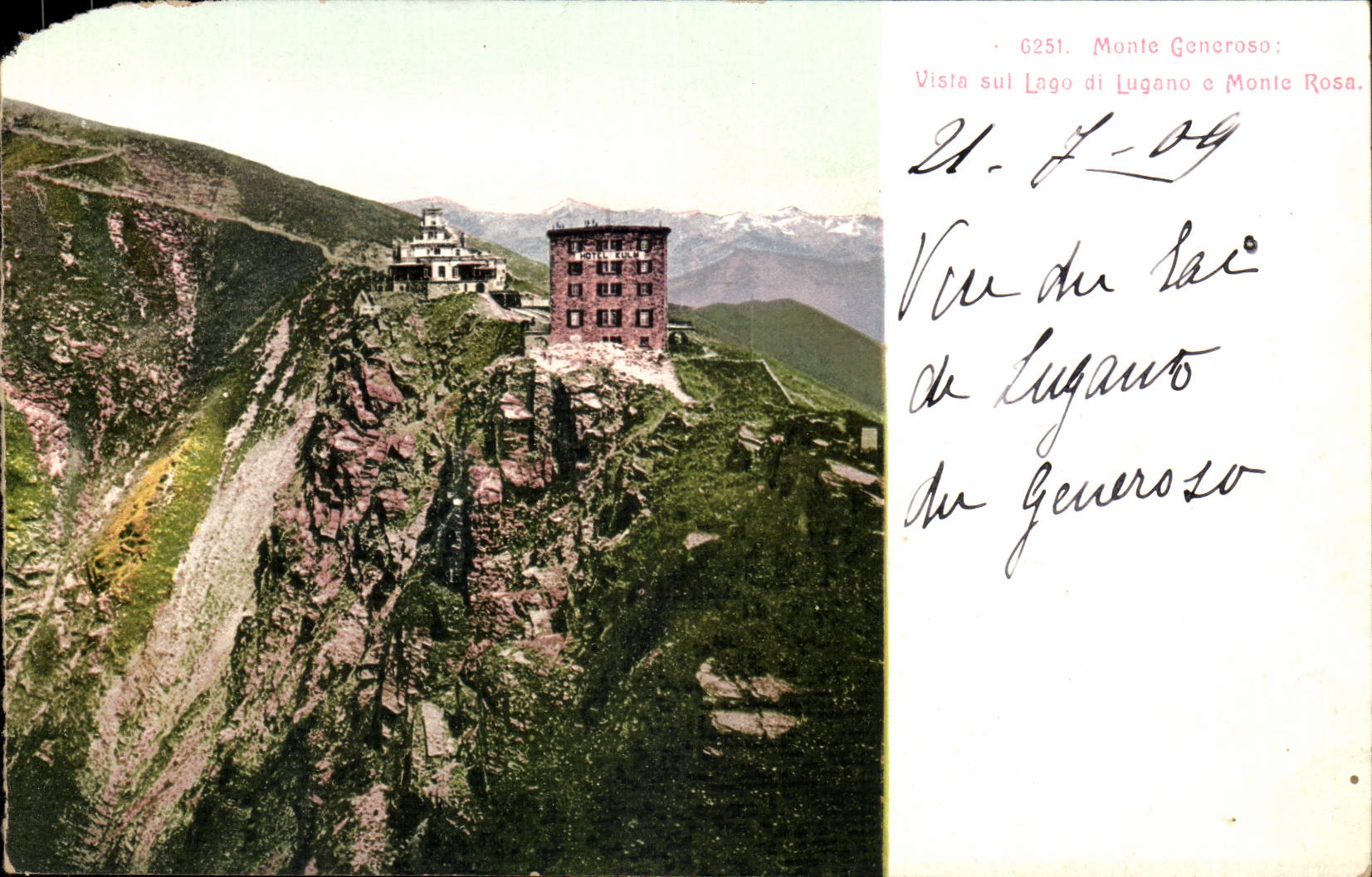 CPA Italie Italia Monte Generoso Vista sul Lago dui Lugano e monte Rosa