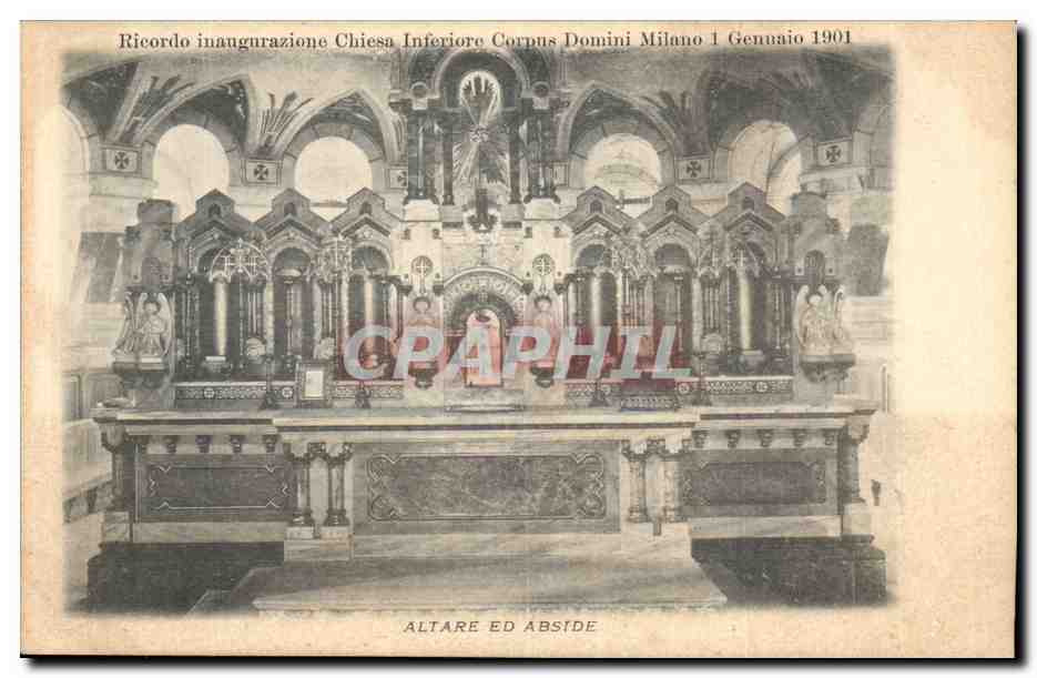CPA Italie Italia Altare eb abside Ricordo inaugurazione inferiore Corpus domini Milano