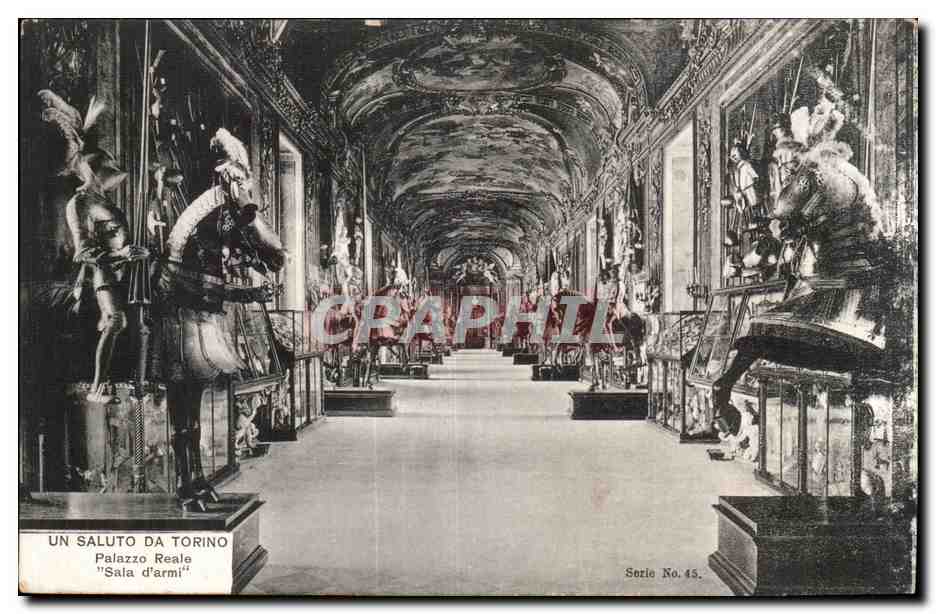 CPA Italie Italia Un saluto da Torino palazzo Reale Sale d'armi