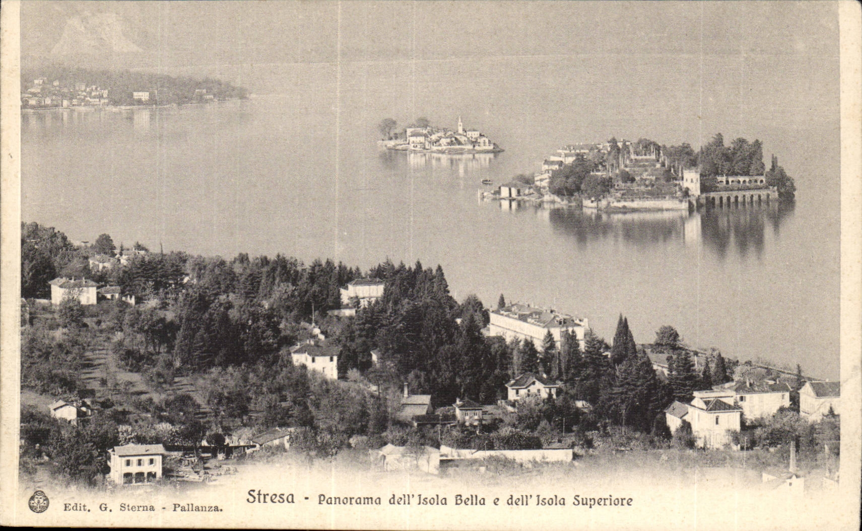 CPA Italie Italia Stresa Panorama dell isola Bella e dell Isola superiore