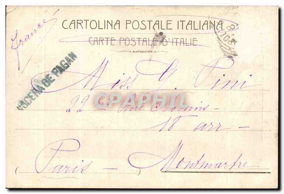 CPA Italie Italia Nocera Superiore Monastero di S Anna — Rückseite