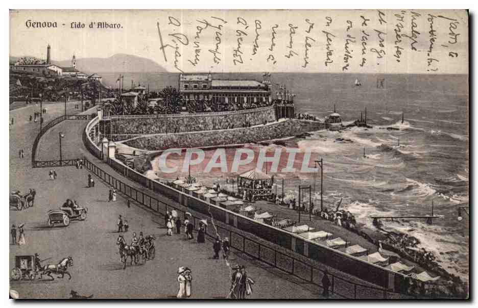 CPA Italie Italia Genova Lido d'Albaro