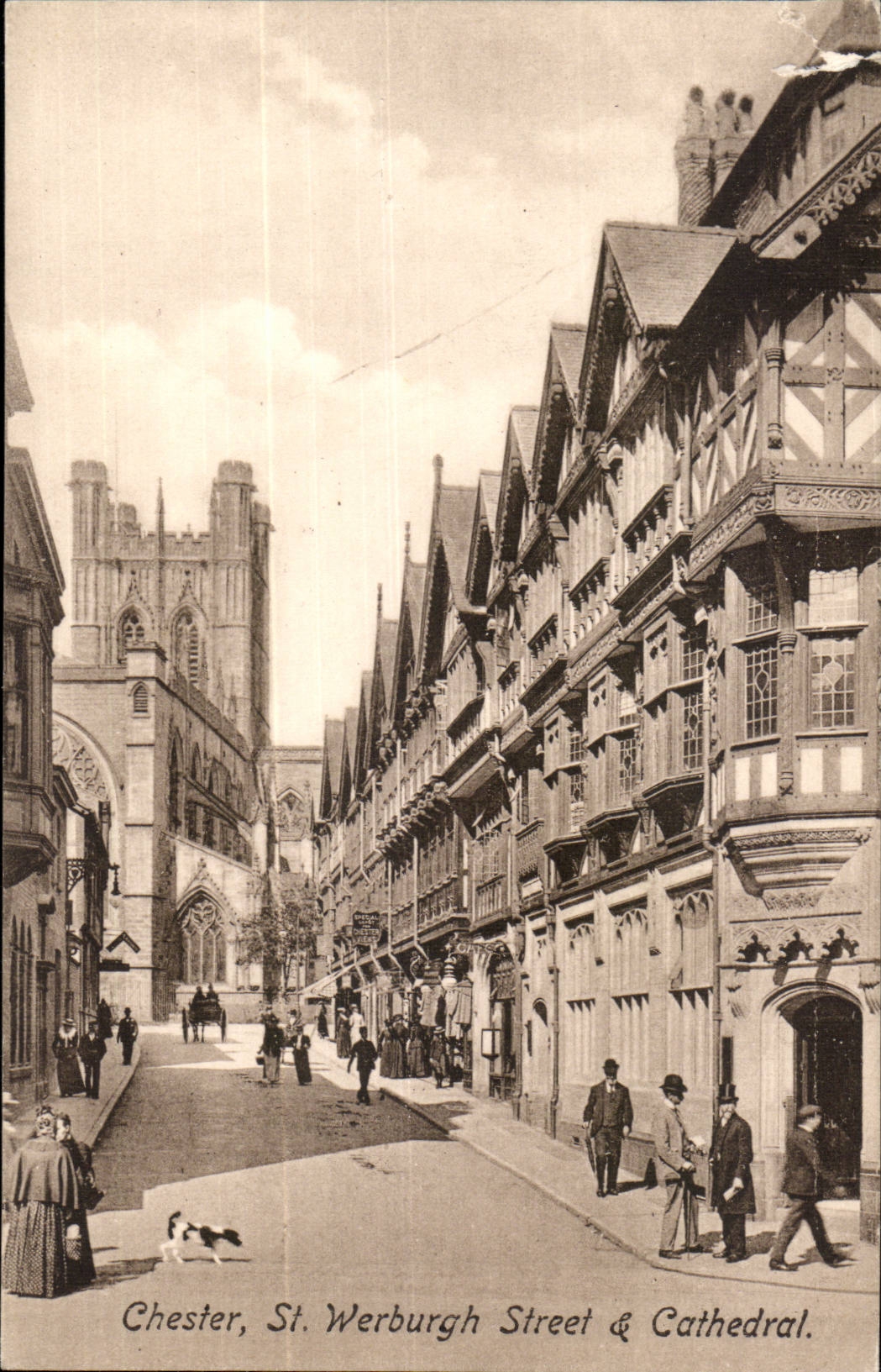 Grande Bretagne Chester St Werburg Street and cathedrale CPA 