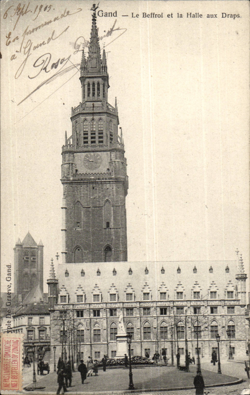 Gand — Le Beffroi et la Halle aux Draps — typie De Graeve, Gand