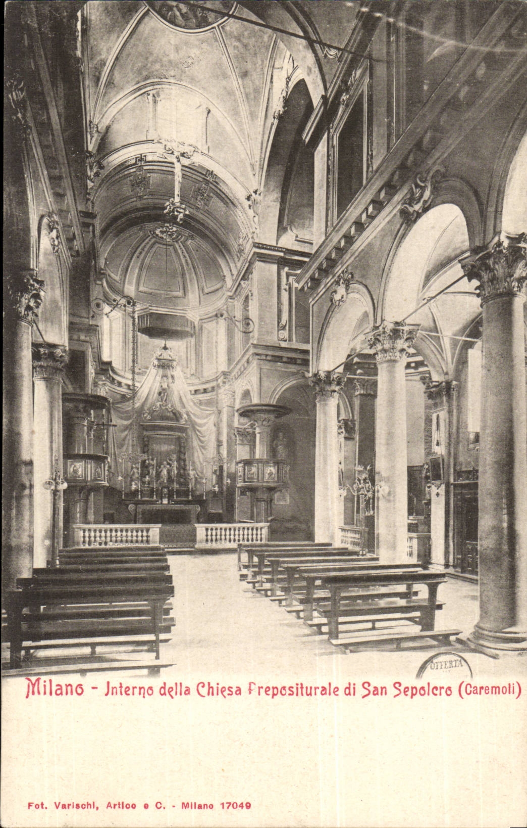 Italie Italia CPA Milano Interno della Chiesa Frepositurale d san Sepoclcro