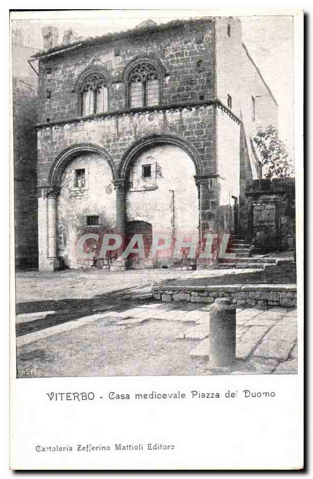 Italie Italia Viterbo CPA Casa medioevale Piazza dei Duono