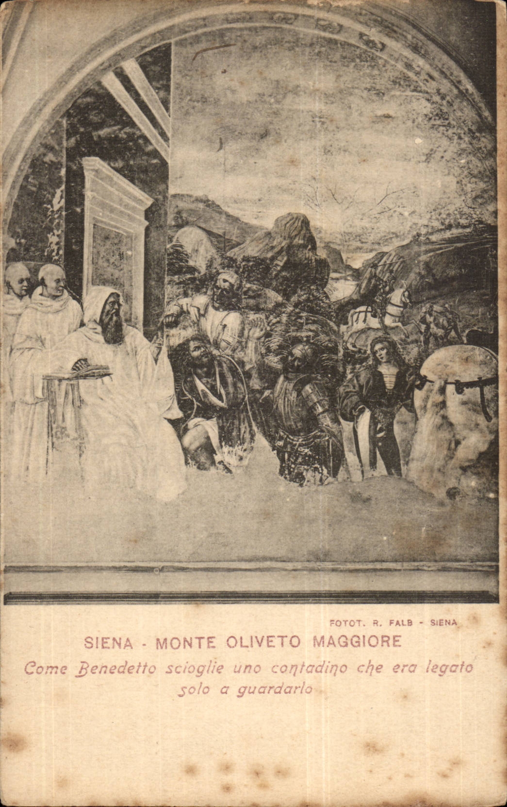 Italie Italia CPA Siena Monte Oliveto Maggiore Come Benedetto scioglie uno contadino che era leagto solo a guardario
