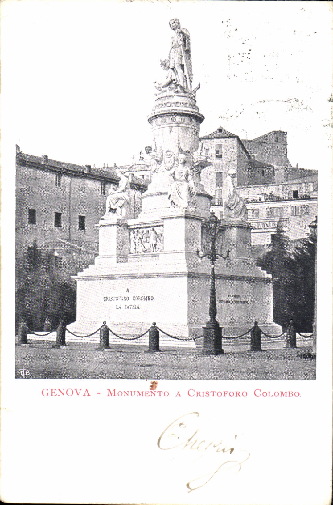 Italie Italia CPA Genova Monumento a Cristoforo Colombo