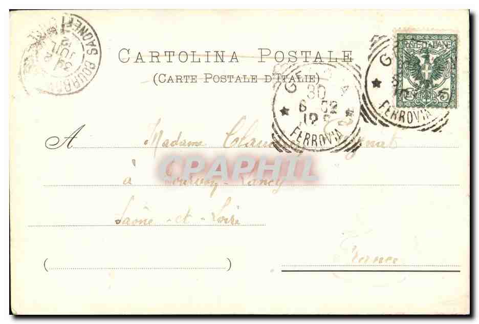 Italie Italia CPA Genova Monumento a Cristoforo Colombo — Rückseite